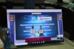 Penandatanganan Nota Kesepahaman antara Badan Narkotika Nasional dengan Badan Pengawas Pemilihan Umum Secara Virtual