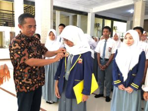 Pelaksanaan Pembina Upacara Dalam Rangka Sosialisasi Pencegahan dan Pemberantasan Penyalahgunaan dan Peredaran Gelap Narkoba (P4GN) sekaligus pelantikan satgas anti narkoba di lingkungan pelajar