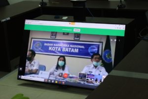Vidcon Monitoring dan Evaluasi TW-I Tahun Anggaran 2020 BNNP KEPRI dengan BNNK/Kabupaten