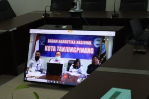 Vidcon Monitoring dan Evaluasi TW-I Tahun Anggaran 2020 BNNP KEPRI dengan BNNK/Kabupaten
