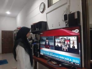 Upacara Peringatan Hari Kesaktian Pancasila melalui siaran TVRI / Kanal Youtube
