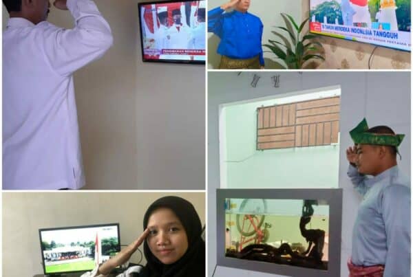 Upacara Detik-Detik Proklamasi Hari Ulang Tahun Republik Indonesia Ke-76 melalui virtual dr Tempat tinggal masing-masing