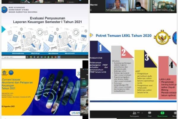 Rapat Monitoring dan Evaluasi Hasil Konsolidasi Laporan Keuangan BNN Semester I TA 2021
