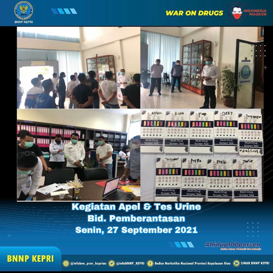 Apel Personil Bidang Pemberantasan dan Tes Urine