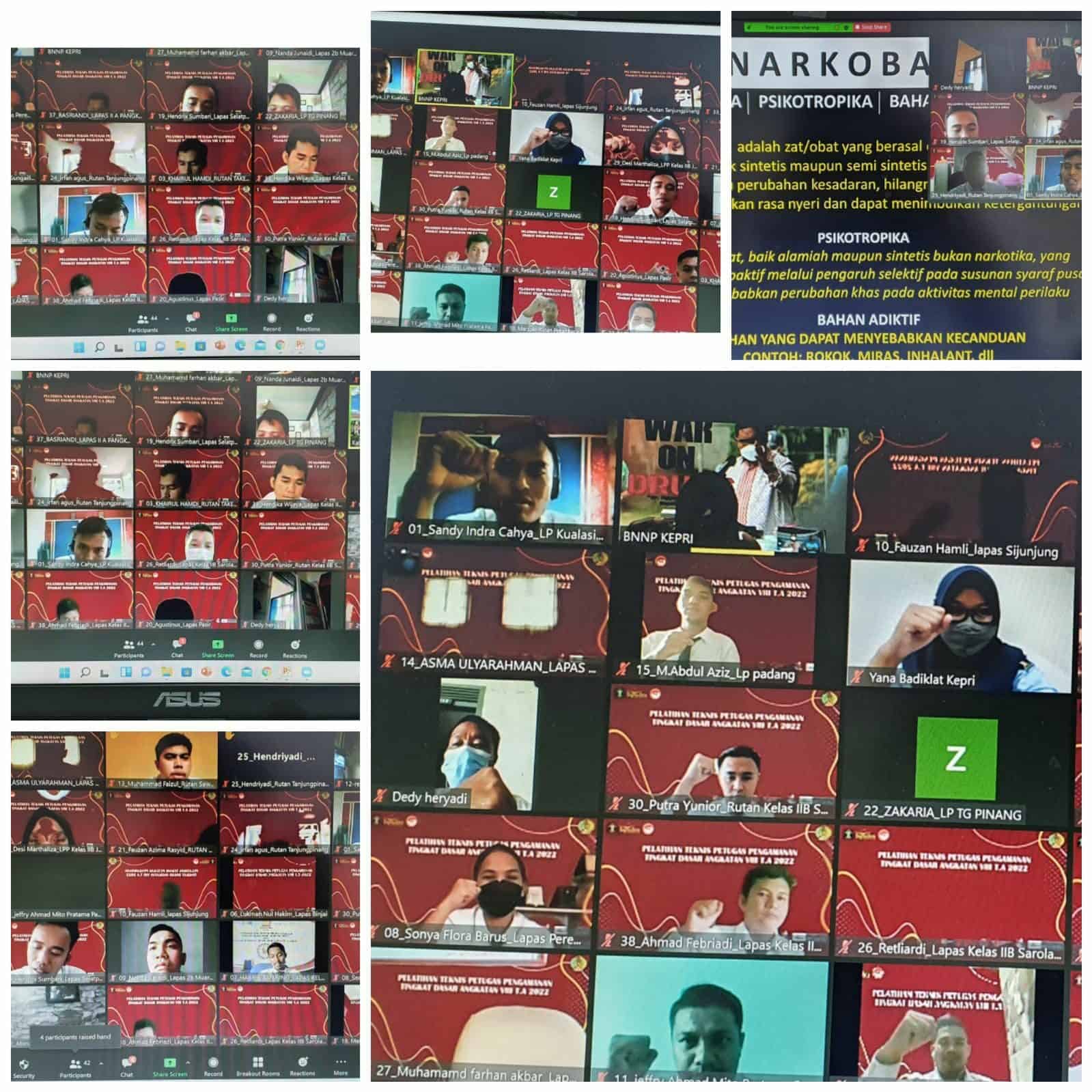 Informasi dan Edukasi P4GN Melalui Tatap Muka Secara Virtual pada Kegiatan Pelatihan Teknis Pengamanan Tingkat Dasar (PPTD) Badiklat Kumham angkatan 8 Informasi dan Edukasi P4GN Melalui Tatap Muka Secara Virtual pada Kegiatan Pelatihan Teknis Pengamanan Tingkat Dasar (PPTD) Badiklat Kumham angkatan 8