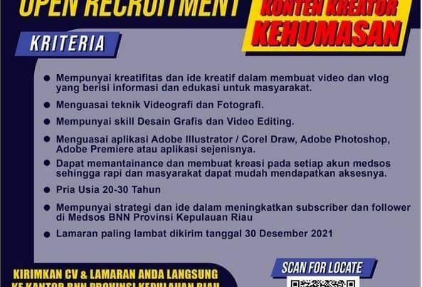 Rekrutmen Content Creator BNNP Kepulauan Riau