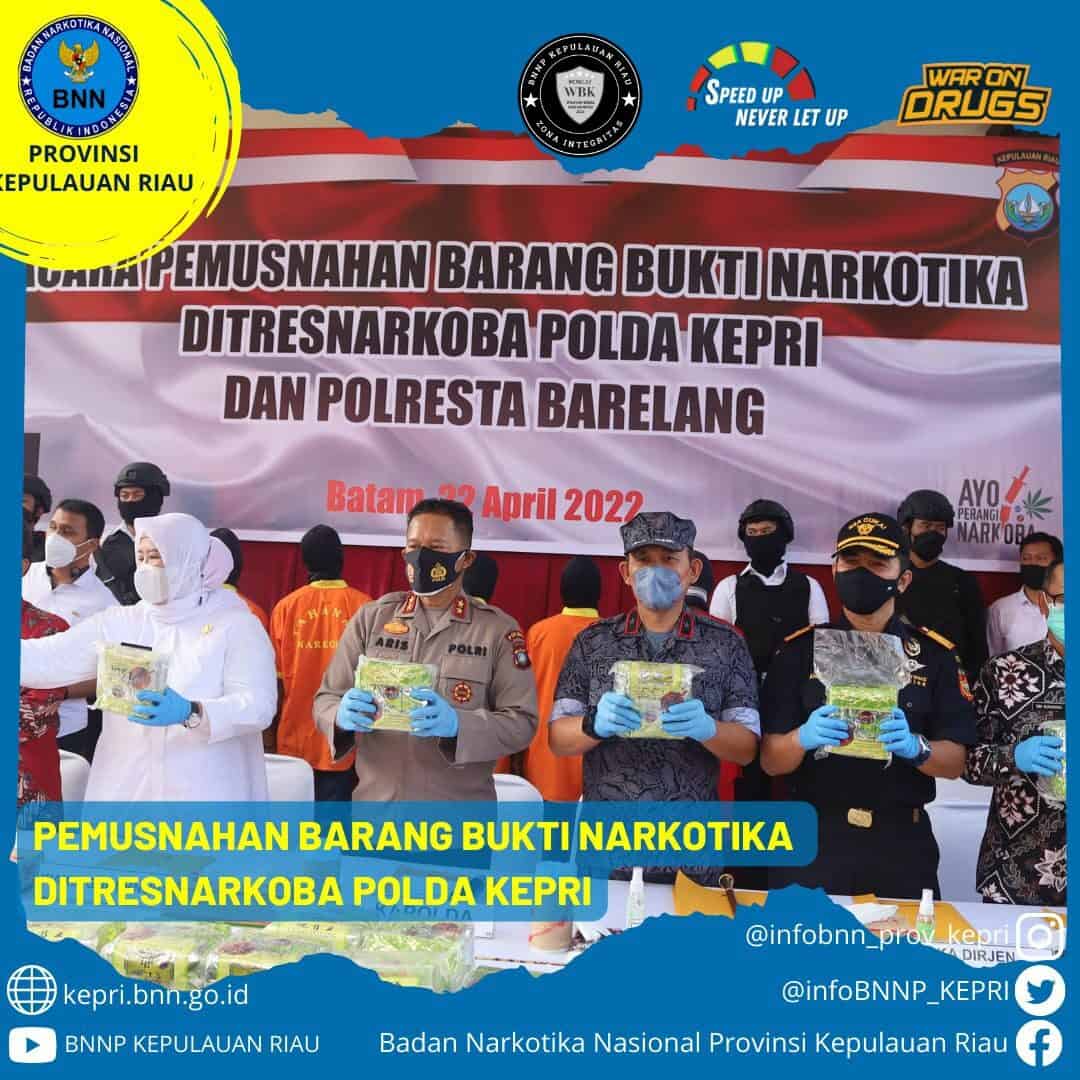 Pemusnahan Barang Bukti Narkotika ditresnarkoba Polda Kepri Pemusnahan Barang Bukti Narkotika ditresnarkoba Polda Kepri