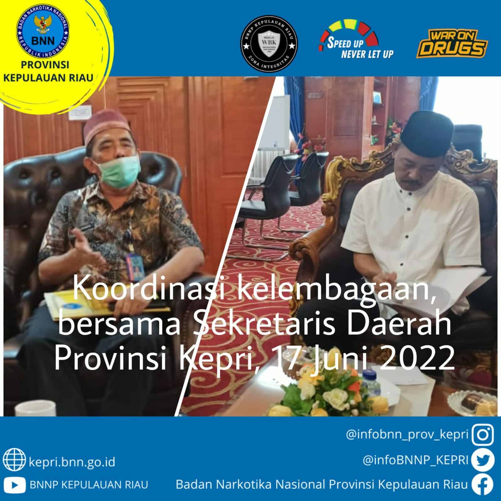 Koordinasi Kelembagaan ke Sekretaris Daerah Provinsi Kepulauan Riau Koordinasi Kelembagaan ke Sekretaris Daerah Provinsi Kepulauan Riau