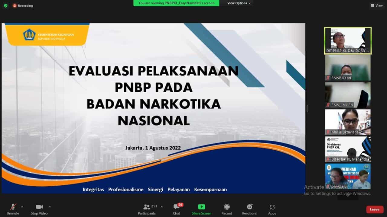 Undangan Rapat Monitoring dan Evaluasi Penerimaan PNBP Semester I T.A. 2022