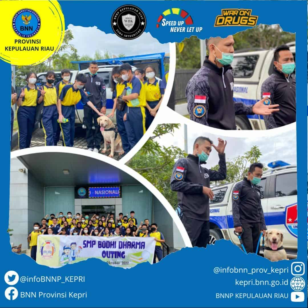 Kunjungan SMP Bodhi Darma pada BNNP KEPRI dalam Layanan Wisata Edukasi P4GN berbasis VAKSIN (Visual, Auditory, Kinesthetic Sistematis & Terintegrasi)