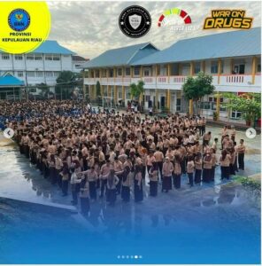 Gema Mars BNN “Anti Narkoba” Dalam rangka Gema Anti Narkotika di SMKN 7 Batam