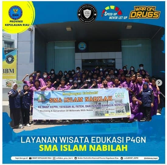 Kunjungan Sekolah SMA Islam Nabilah Batam pada BNNP KEPRI dalam Layanan Wisata Edukasi P4GN berbasis VAKSIN (Visual, Auditory, Kinesthetic Sistematis & Terintegrasi) Kunjungan Sekolah SMA Islam Nabilah Batam pada BNNP KEPRI dalam Layanan Wisata Edukasi P4GN berbasis VAKSIN (Visual, Auditory, Kinesthetic Sistematis & Terintegrasi)