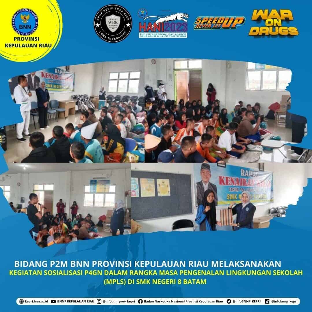 Informasi dan Edukasi P4GN dalam rangka Masa Pengenalan Lingkungan Sekolah (MPLS) di SMKN 8 Batam Informasi dan Edukasi P4GN dalam rangka Masa Pengenalan Lingkungan Sekolah (MPLS) di SMKN 8 Batam