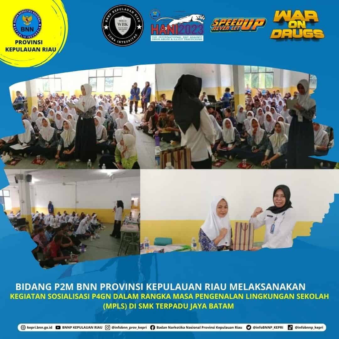 Informasi dan Edukasi P4GN dalam rangka Masa Pengenalan Lingkungan Sekolah (MPLS) di SMK Terpadu Putra Jaya Batam Informasi dan Edukasi P4GN dalam rangka Masa Pengenalan Lingkungan Sekolah (MPLS) di SMK Terpadu Putra Jaya Batam