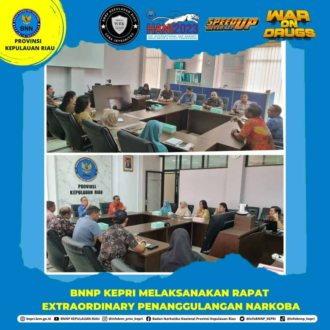 BNN Provinsi Kepulauan Riau Melaksanakan Rapat Lanjutan Extraordinary Penanggulangan Narkoba BNN Provinsi Kepulauan Riau Melaksanakan Rapat Lanjutan Extraordinary Penanggulangan Narkoba