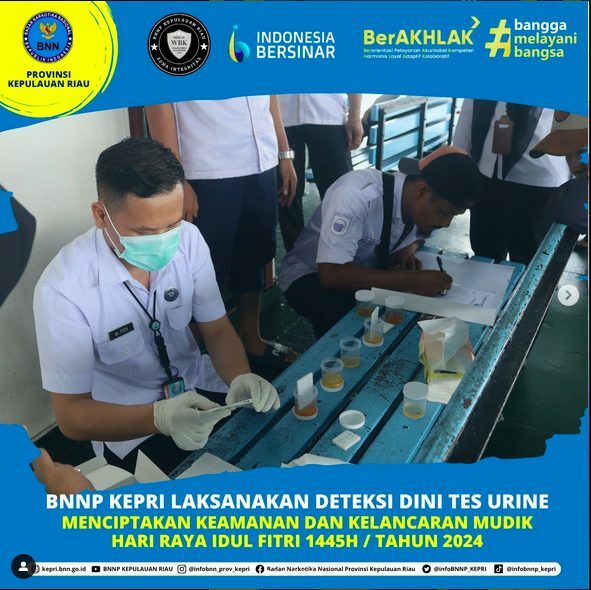 Deteksi Dini Melalui Tes Urin Dalam Rangka Mendukung Program P4GN serta Menciptakan Keamanan dan Kelancaran Mudik Hari Raya Idul Fitri 1445H / Tahun 2024. Deteksi Dini Melalui Tes Urin Dalam Rangka Mendukung Program P4GN serta Menciptakan Keamanan dan Kelancaran Mudik Hari Raya Idul Fitri 1445H / Tahun 2024.