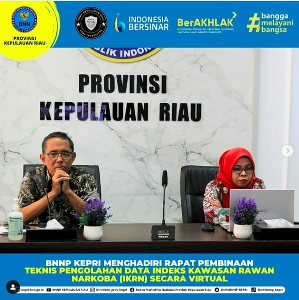 BNNP Kepri Menghadiri Rapat Pembinaan Teknis Pengolahan Data Indeks Kawasan Rawan Narkoba (IKRN) secara virtual BNNP Kepri Menghadiri Rapat Pembinaan Teknis Pengolahan Data Indeks Kawasan Rawan Narkoba (IKRN) secara virtual