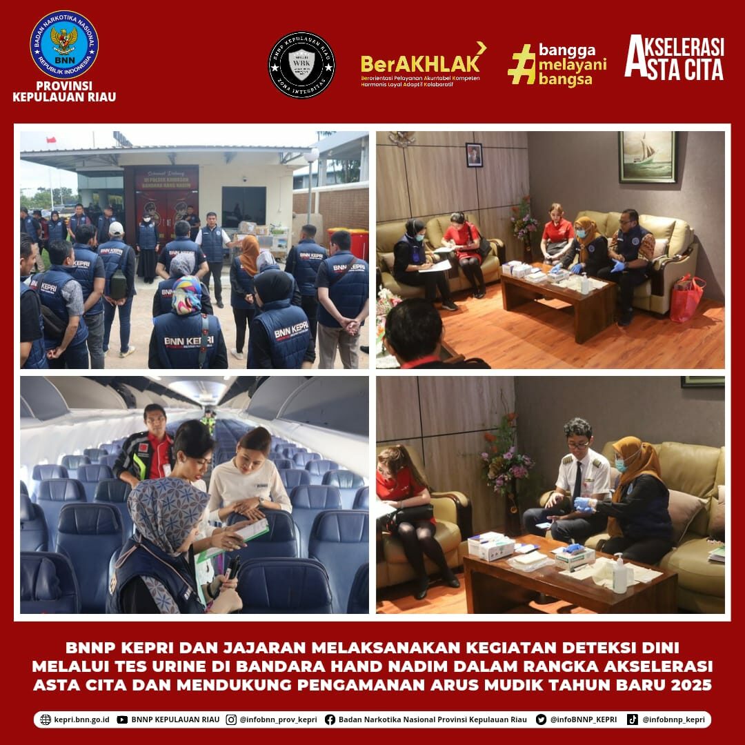 kegiatan Deteksi Dini melalui Tes Urine di Bandara Hand Nadim kegiatan Deteksi Dini melalui Tes Urine di Bandara Hand Nadim